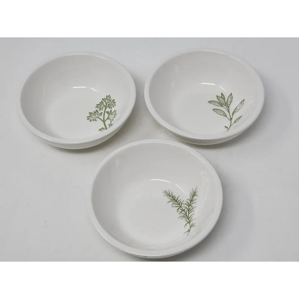Harry & David‎ Ceramic Dipping Bowls 3-Piece Set Herb Pattern